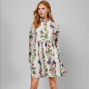 🆕 Ted Baker Oracle Floral Print Ruffle Dress